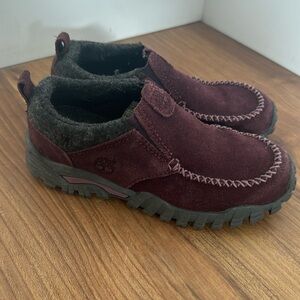 Burgundy suede timberland shoes